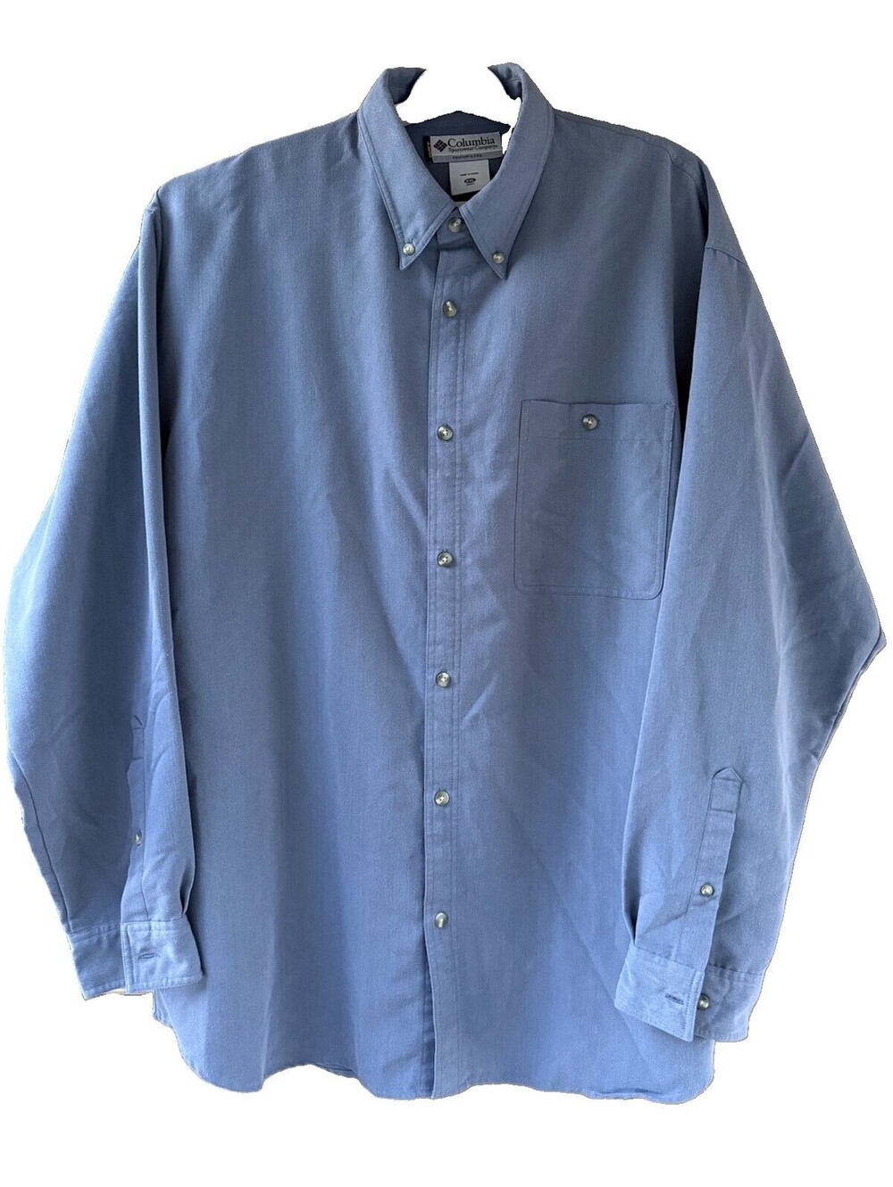 Columbia GRT Men's XXL Gray Long Sleeve Button Down Viscose Blend Hiking Shirt